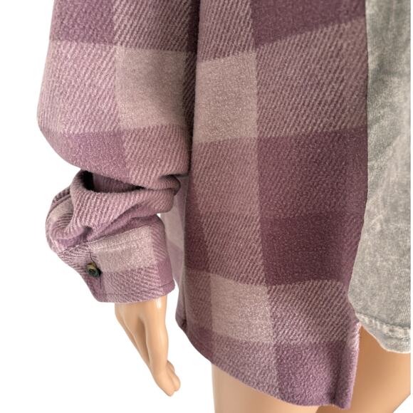 Upcycled Prince Purple Rain Graphic Band Flannel Plaid Shirt Grunge Country Rock - Picture 4 of 7